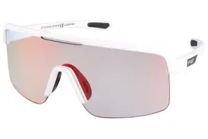 Окуляри R2 BOOST white (matt), лінза clear to grey (black-red chrome) PC Photochromic, кат. 0-3 - Магазин ВелоБуча