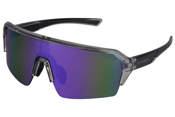 Детские очки R2 HYPE grey, black (crystal, shiny), линза brown (purple chrome) PC, кат. 3 - Магазин ВелоБуча