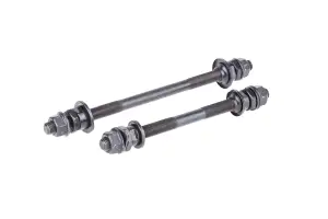 Комплект осей Kenli KL-901, под гайки, перед+зад, 150/190 мм, с конусами/гайками - Магазин ВелоБуча