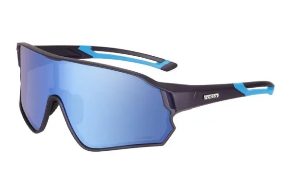 Окуляри Relax Artan сині матові, лінза smoke (Polarized TAC 1,1mm), ice blue revo, кат. 3 - Магазин ВелоБуча
