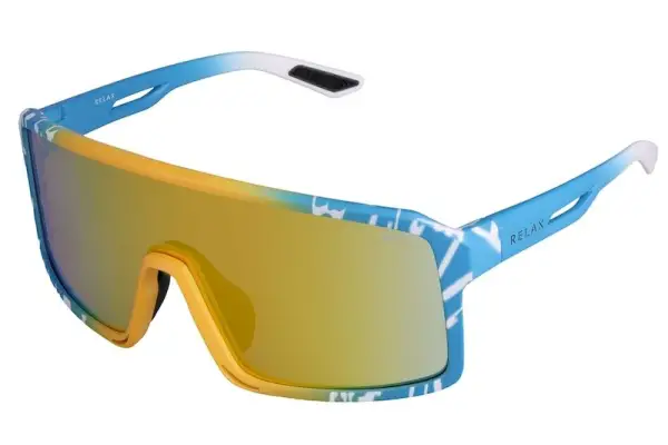 Окуляри Relax Gull blue, white matt, лінза brown (PC), oranžová revo, кат. 2 - Магазин ВелоБуча