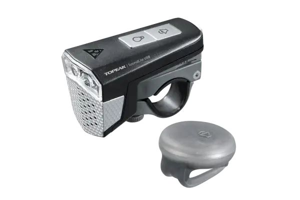 Фара пер діод Topeak SoundLite USB 70люм з/вбуд сигналом дист керув 3 діоди 97dB чорн 58г - Магазин ВелоБуча
