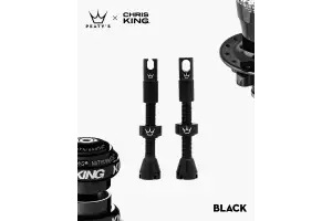 Ніпелі Peatys x Chris King Tubeless Valves, 42mm, Black - Магазин ВелоБуча