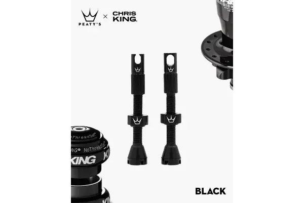 Ниппели Peatys x Chris King Tubeless Valves, 42mm, Black - Peatys - Магазин ВелоБуча Ниппели Peatys x Chris King Tubeless Valves, 42mm, Black - Магазин ВелоБуча