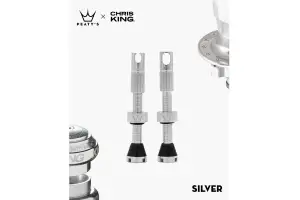 Ниппели Peatys x Chris King Tubeless Valves, 42mm, Silver - Магазин ВелоБуча