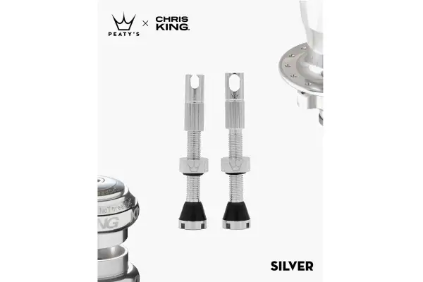 Ніпелі Peatys x Chris King Tubeless Valves, 42mm, Silver - Магазин ВелоБуча