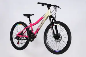 Велосипед ST 24 SPACE AURORA DD FR рама-12 бело-розовый 2026 - SPACE - Магазин ВелоБуча Велосипед ST 24 SPACE AURORA DD FR рама-12 бело-розовый 2026 - Магазин ВелоБуча