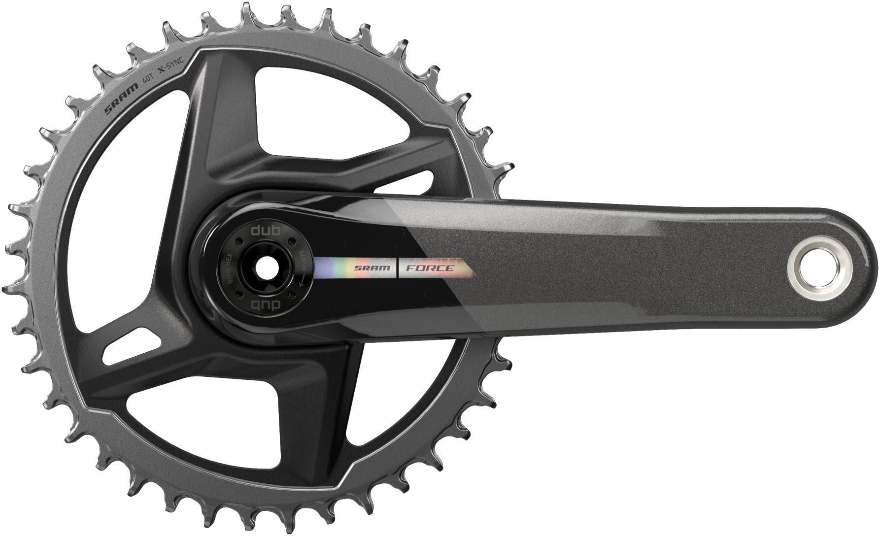 Комплект шатунів Sram FORCE 1 DUB, 175мм, 38т, чорні (OEM) - Магазин ВелоБуча